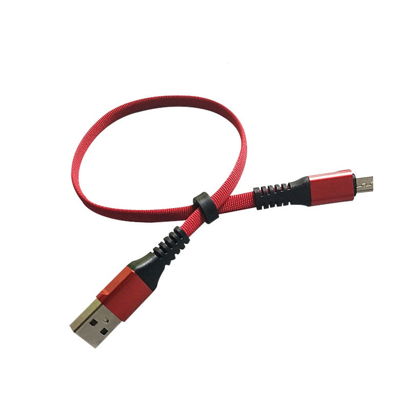 System-S USB A Stecker zu Micro USB Stecker Kabel Flachkabel 32 cm in Rot - DREIKS