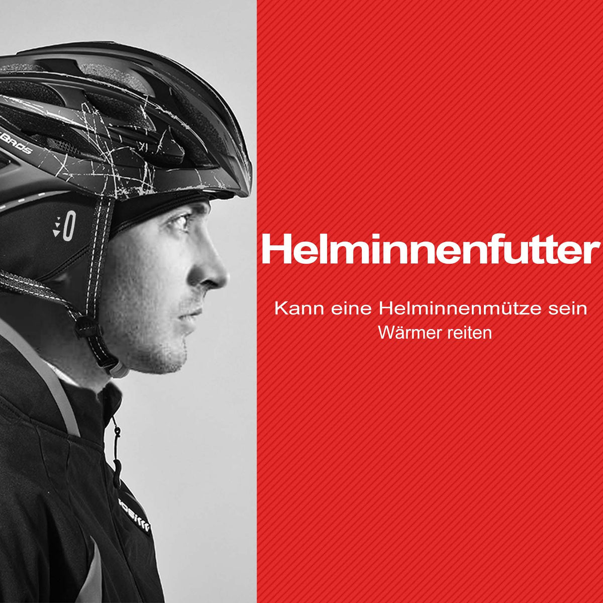 ROCKBROS Fahrrad Mütze Wintermütze mit Brille-Loch Winddicht Helmmütze