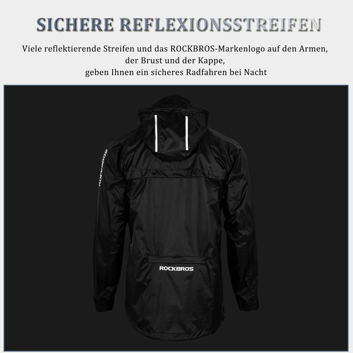 ROCKBROS Radsport Regenjacke Herren Wasserabweisend Leicht Fahrradjacke