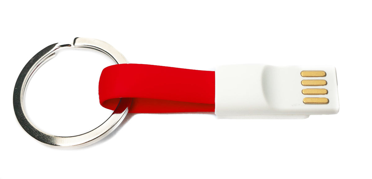 SYSTEM-S USB 3.1 key chain cable 10cm Type C plug to 2.0 Type A plug in red