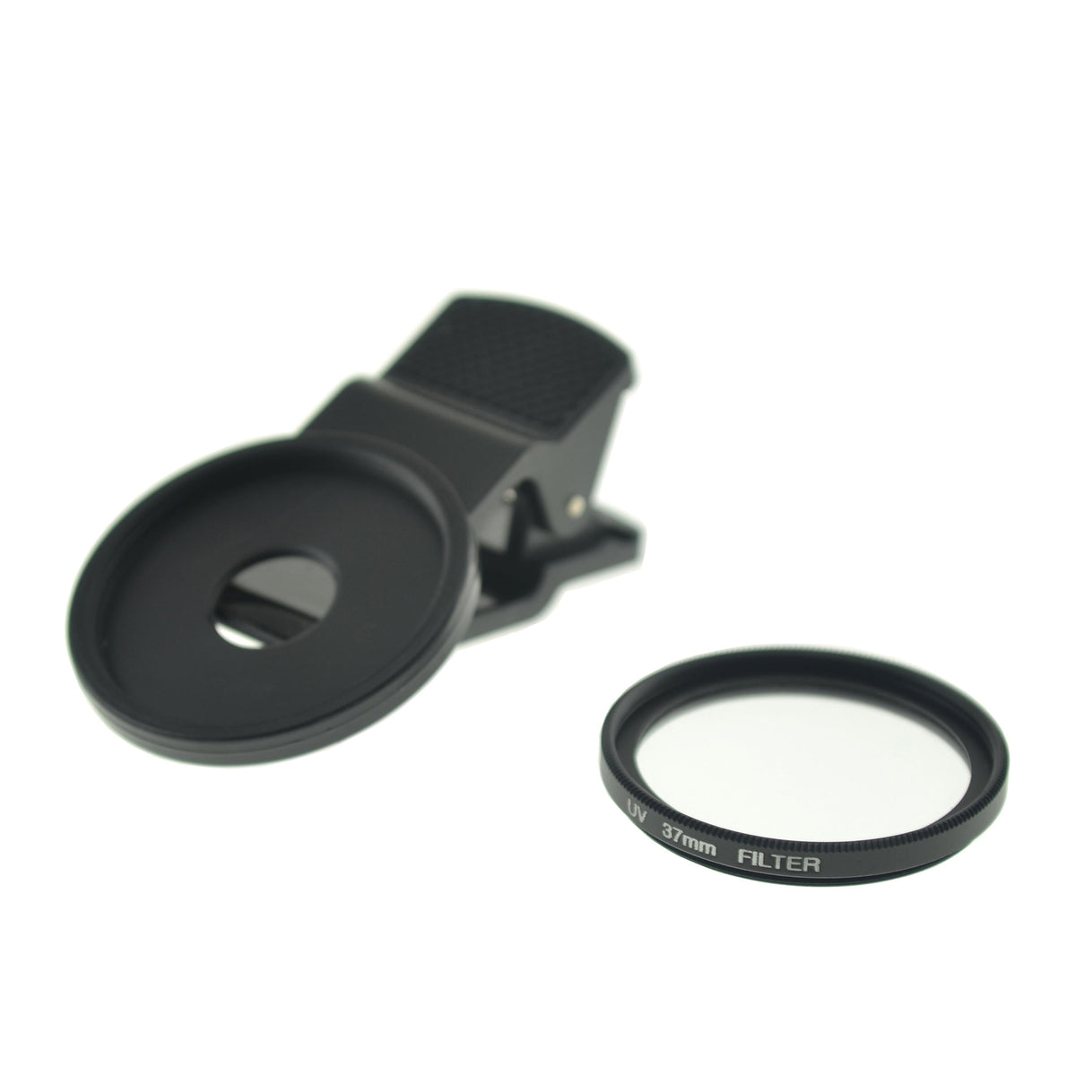 SYSTEM-S UV Filter 37 mm Gewinde mit Clip in Schwarz für Smartphone - DREIKS