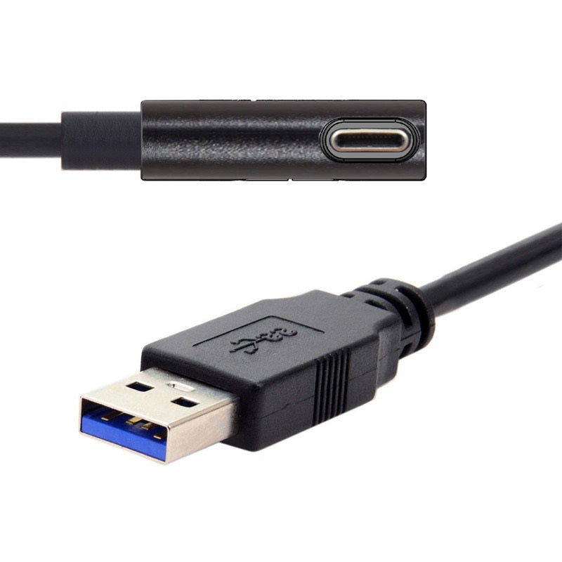 System-S USB 3.0 A (Male) to USB Type C 3.1 (Male) Cable 90 Degree Angled 500cm Data Cable Charging Cable 