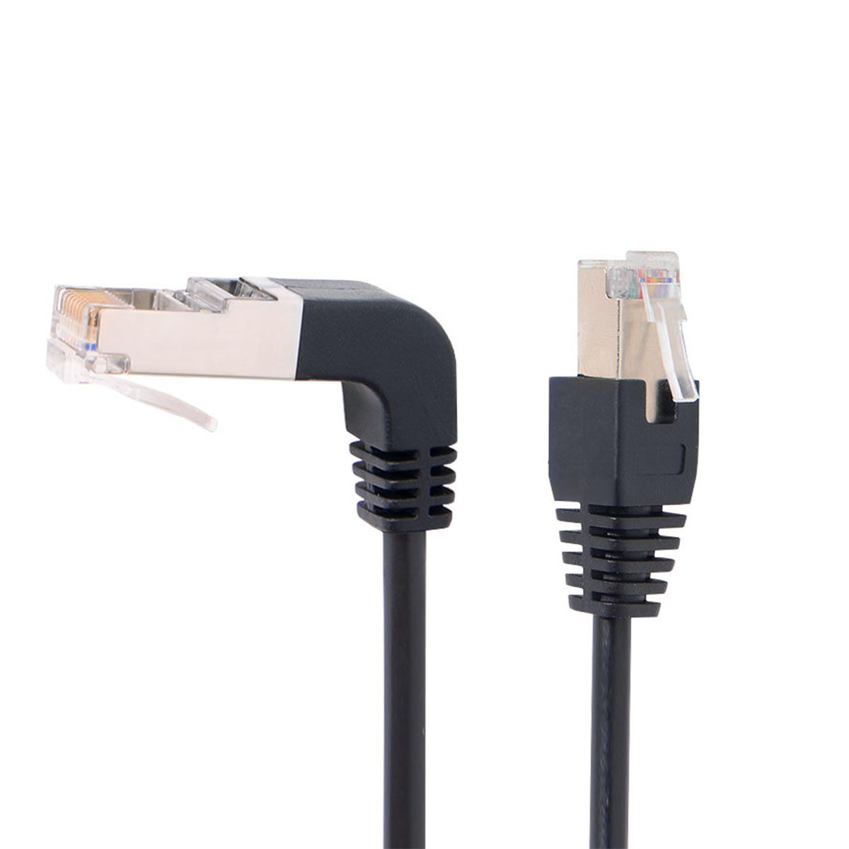 SYSTEM-S LAN cable 0.5 m RJ45 connector Ethernet cable network cable angle in black