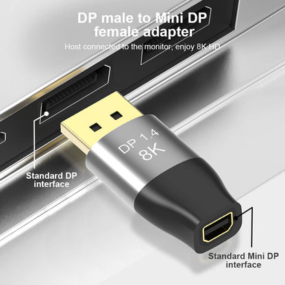SYSTEM-S Mini Display Port Adapter 1.4 Stecker zu Display Port  Stecker in Schwarz - DREIKS