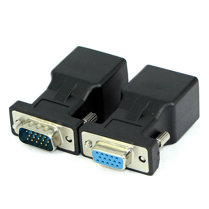 SYSTEM-S Ethernet VGA over IP converter 2x VGA plug to LAN RJ45 socket 20m range