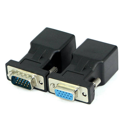 SYSTEM-S Ethernet VGA over IP converter 2x VGA plug to LAN RJ45 socket 20m range