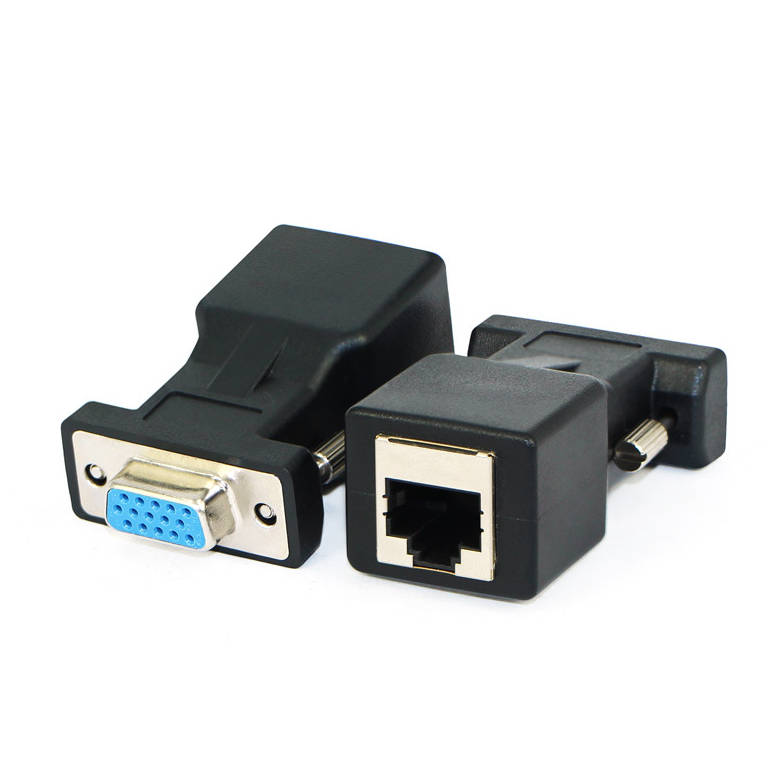 SYSTEM-S Ethernet VGA over IP converter 2x VGA plug to LAN RJ45 socket 20m range