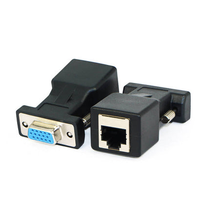 SYSTEM-S Ethernet VGA over IP converter 2x VGA plug to LAN RJ45 socket 20m range
