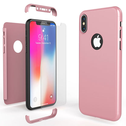 NALIA 360° Handyhülle kompatibel mit iPhone X XS, Full-Cover & Schutzglas Vorne Hinten Rundum Hülle Doppel-Schutz, Ganzkörper Hard-Case Dünn Handy-Tasche, Bumper & Displayschutz