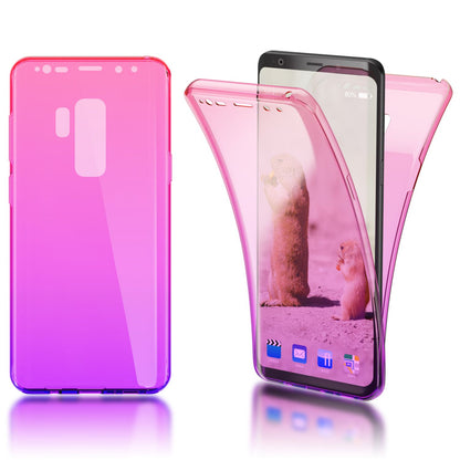 NALIA 360 Grad Handyhülle kompatibel mit Samsung Galaxy S9 Plus, Full Cover vorne hinten Doppel-Schutz Dünnes Ganzkörper Case Silikon Etui, Transparenter Displayschutz & Rückseite