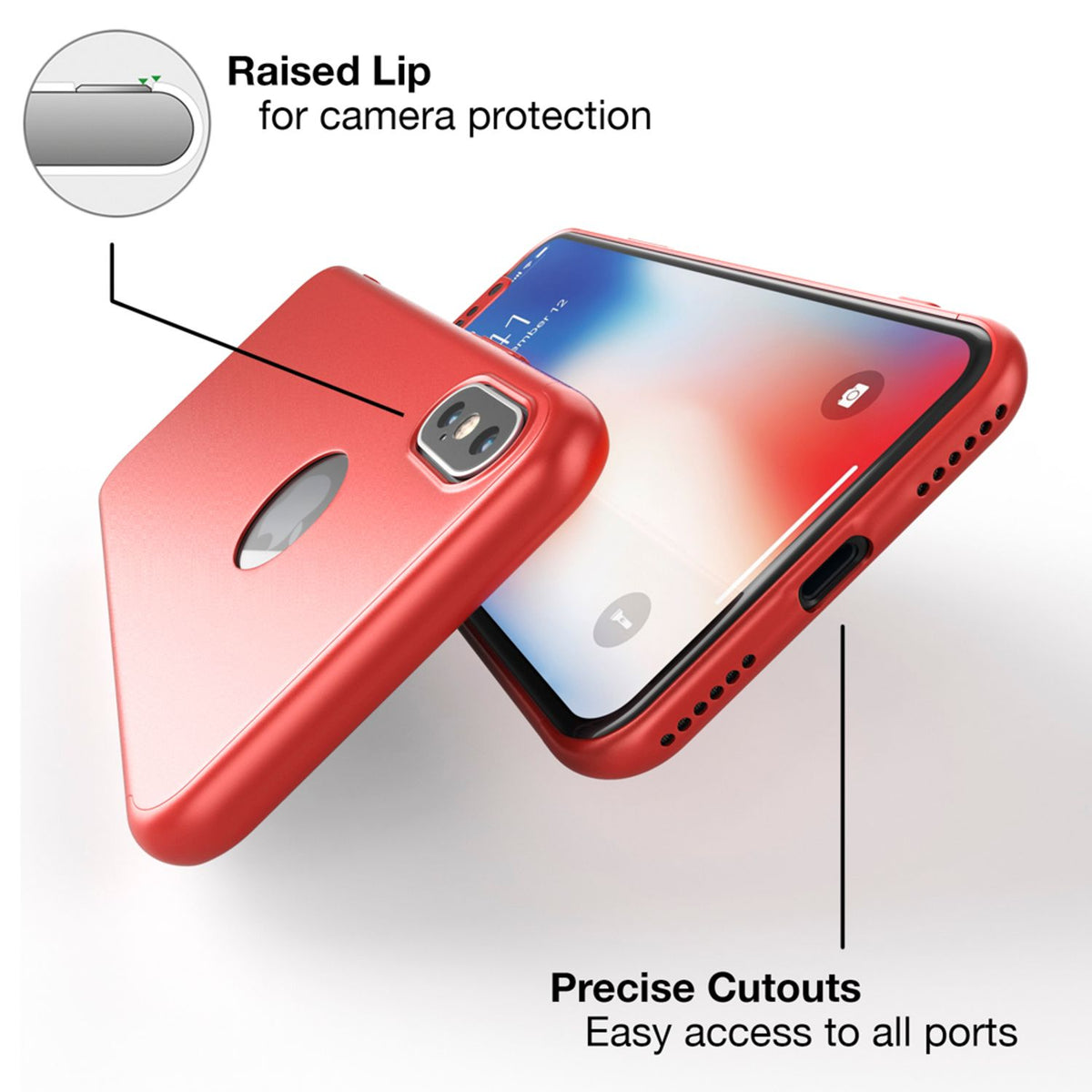 NALIA 360° Handyhülle kompatibel mit iPhone X XS, Full-Cover & Schutzglas Vorne Hinten Rundum Hülle Doppel-Schutz, Ganzkörper Hard-Case Dünn Handy-Tasche, Bumper & Displayschutz