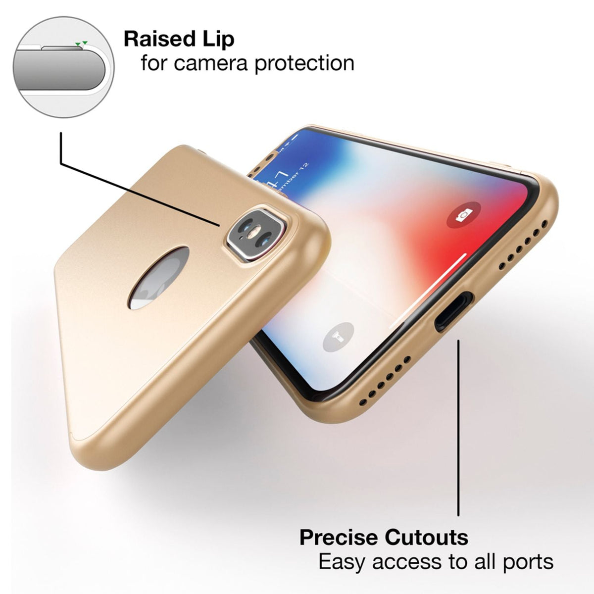 NALIA 360° Handyhülle kompatibel mit iPhone X XS, Full-Cover & Schutzglas Vorne Hinten Rundum Hülle Doppel-Schutz, Ganzkörper Hard-Case Dünn Handy-Tasche, Bumper & Displayschutz