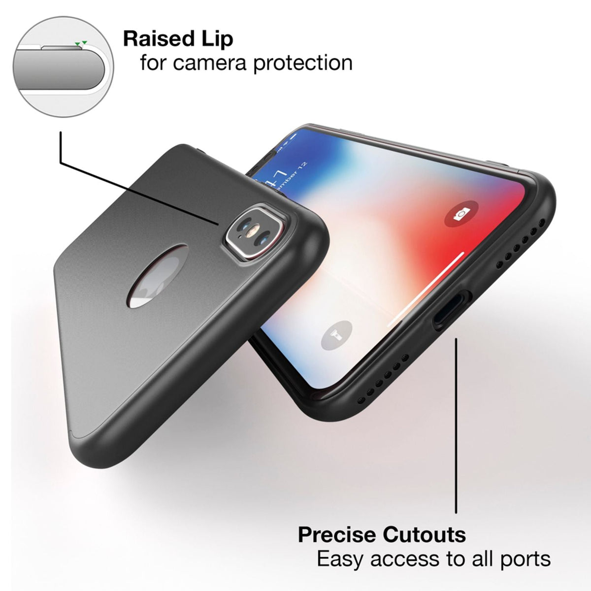 NALIA 360° Handyhülle kompatibel mit iPhone X XS, Full-Cover & Schutzglas Vorne Hinten Rundum Hülle Doppel-Schutz, Ganzkörper Hard-Case Dünn Handy-Tasche, Bumper & Displayschutz