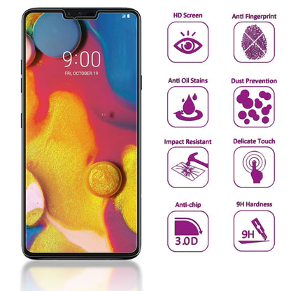 NALIA Schutzglas kompatibel mit LG V40 ThinQ, 9H Full-Cover Display Schutz Glas-Folie, Dünne Handy Schutzfolie Bildschirm-Abdeckung, Schutz-Film Clear HD Screen Protector - Transparent (schwarz)