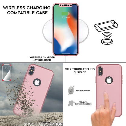 NALIA 360° Handyhülle kompatibel mit iPhone X XS, Full-Cover & Schutzglas Vorne Hinten Rundum Hülle Doppel-Schutz, Ganzkörper Hard-Case Dünn Handy-Tasche, Bumper & Displayschutz