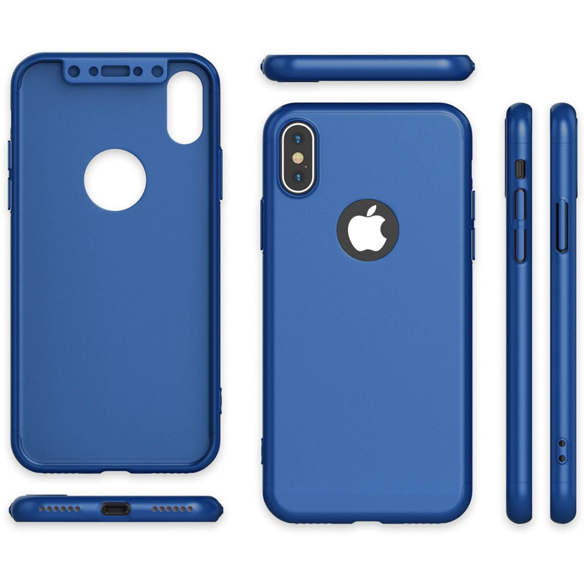 NALIA 360° Handyhülle kompatibel mit iPhone X XS, Full-Cover & Schutzglas Vorne Hinten Rundum Hülle Doppel-Schutz, Ganzkörper Hard-Case Dünn Handy-Tasche, Bumper & Displayschutz