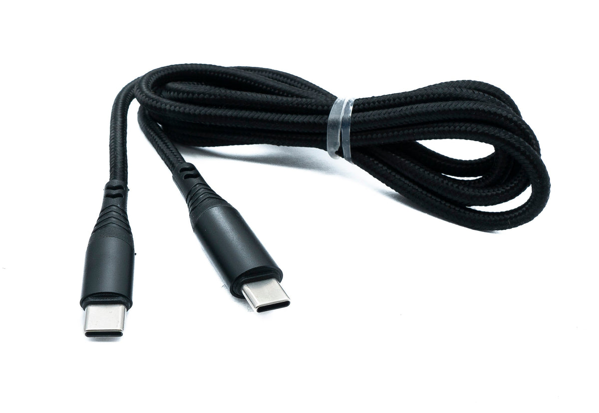 USB 3.2 Gen 2 Kabel 120 cm Typ C Stecker zu Stecker mit Display PD Power Delivery 3.0 geflochten 20 Gbit/s 100 W | System-S