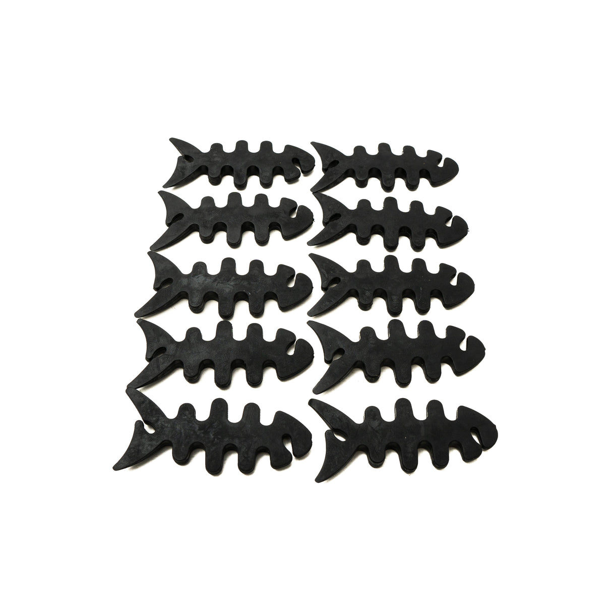 SYSTEM-S Set of 10 cable manager wrap cable winder fish shape silicone winder cable protector in black