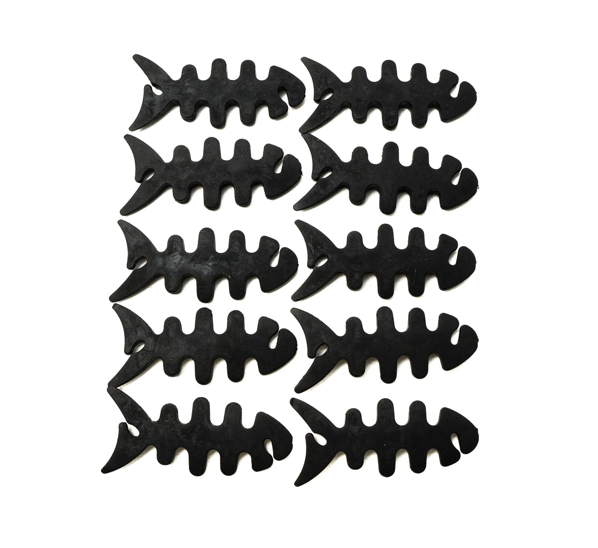 SYSTEM-S Set of 10 cable manager wrap cable winder fish shape silicone winder cable protector in black