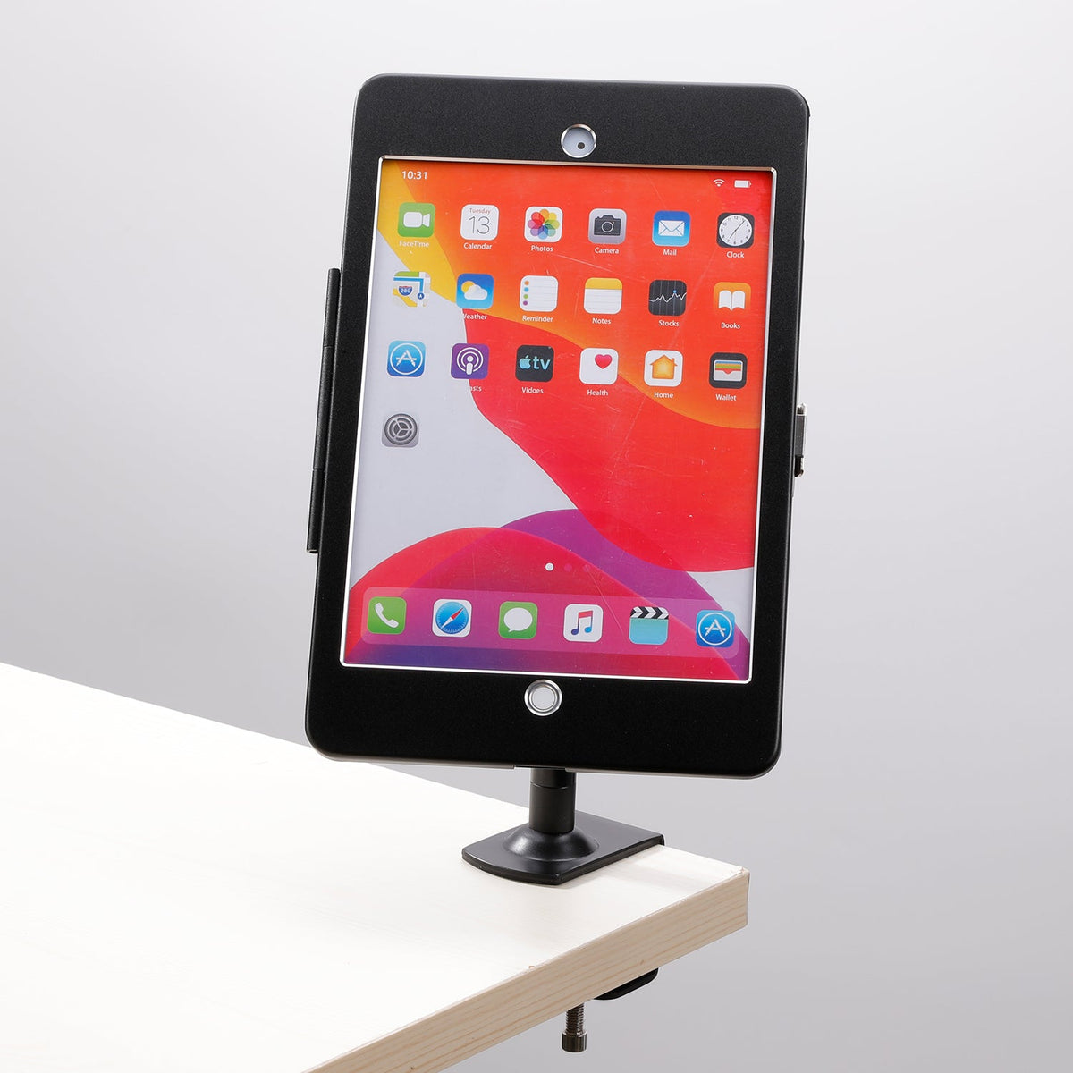 SYSTEM-S Stangen Halterung mit Schloss Befestigung aus Metall Schwarz für iPad Pro 10,5" - DREIKS