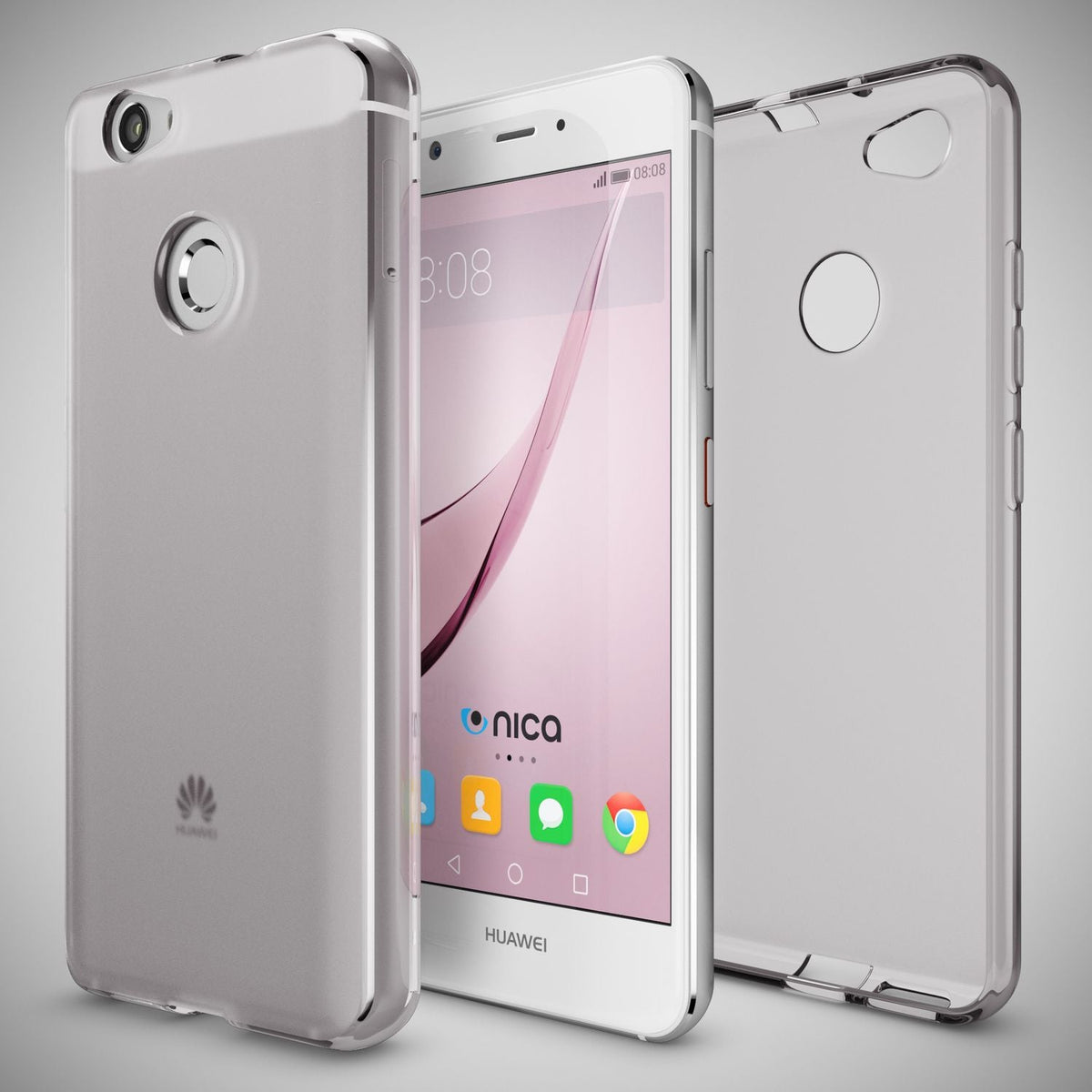 NALIA Handyhülle kompatibel mit Huawei Nova, Ultra-Slim Silikon Case Back-Cover Hülle Dünn Crystal Schutzhülle, Etui Handy-Tasche Schale Bumper Soft TPU Smart-Phone Gummi Hülle - Transparent Grau