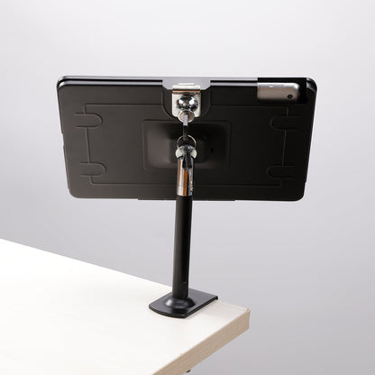 SYSTEM-S Stangen Halterung mit Schloss Befestigung aus Metall Schwarz für iPad Pro 10,5" - DREIKS