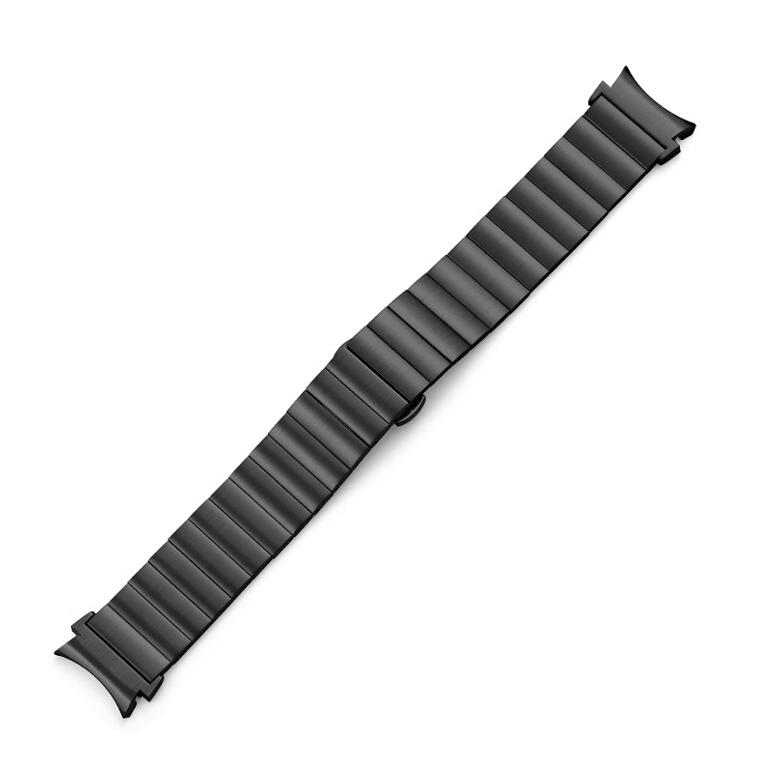 Armband 20 mm aus Metall für Samsung Galaxy Watch 4 Smartwatch in Schwarz | System-S