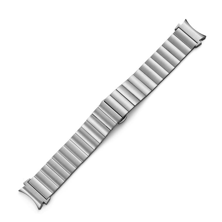 Armband 20 mm aus Metall für Samsung Galaxy Watch 4 Smartwatch in Grau | System-S