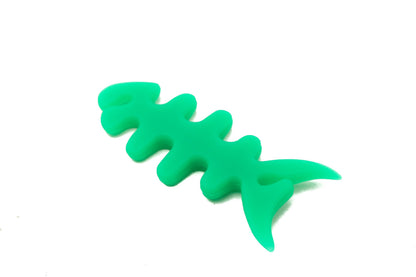 SYSTEM-S Cable Manager Wrap Cable Winder Fish Shape Silicone Winder Cable Protector for Headphones in Green