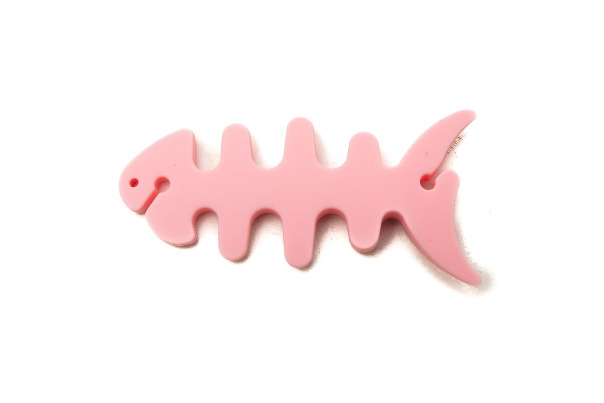 SYSTEM-S Cable Manager Wrap Cable Winder Fish Shape Silicone Winder Cable Protector for Headphones in Pink