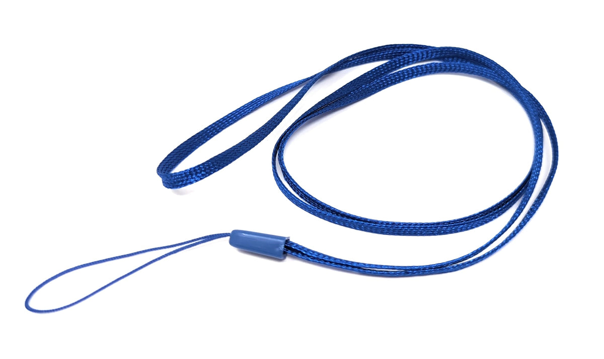Halsband Umhängeband Trageband mit Schlaufe in Blau für Smartphone MP3-Player | System-S