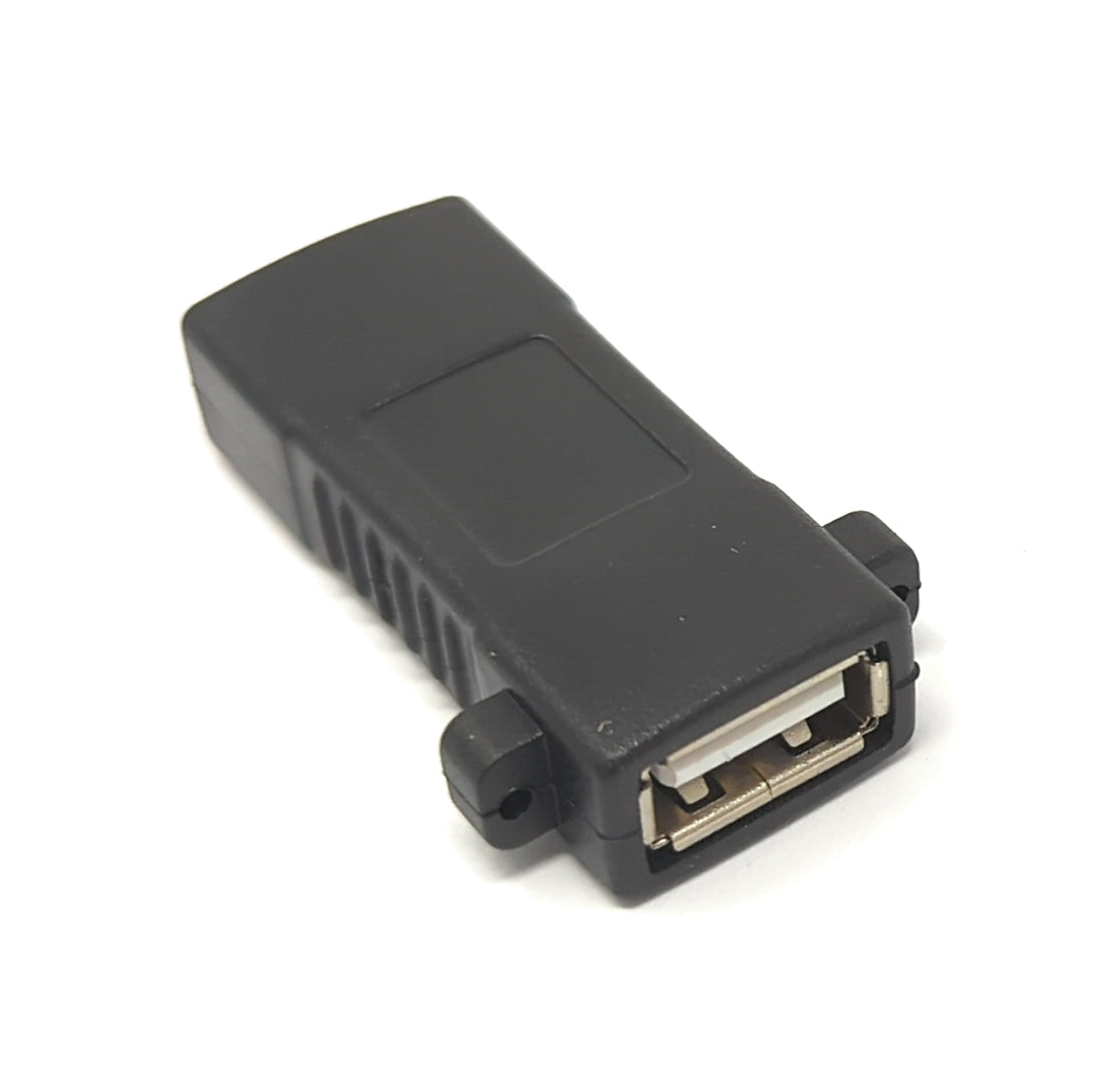 USB 2.0 Adapter Typ A Buchse zu Buchse Schraube Kabel in Schwarz | System-S