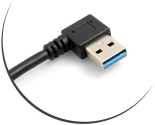 SYSTEM-S Micro USB 3.0 to USB A 3.0 data cable charging cable short cable angled angle plug 90 degrees 26 cm 