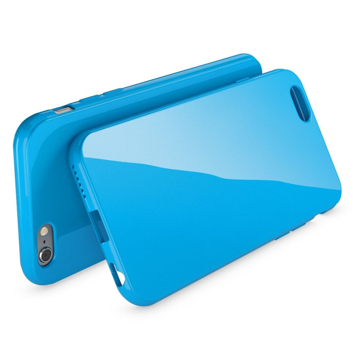 NALIA Handyhülle kompatibel mit iPhone 6 6S, Ultra-Slim TPU Silikon Jelly Case, Dünnes Cover Gummi Schutz-Hülle Skin, Etui Handy-Tasche Telefon-Schale Thin-Fit Back-Cover Smart-Phone Bumper - Blau
