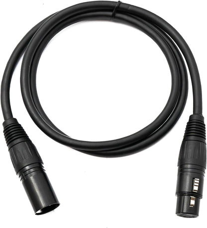 Audio XLR Kabel 50 cm 5 polig Buchse zu Stecker Adapter in Schwarz | System-S