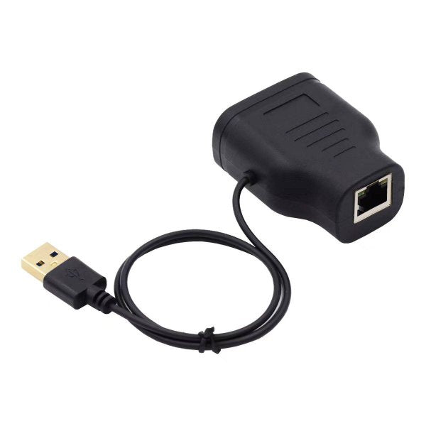 SYSTEM-S LAN Y Adapter 2x RJ45 female to female Ethernet Splitter USB 3.0 cable Black