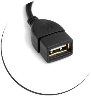 SYSTEM-S USB A female host cable to Micro USB (male) 90° left angled angled plug OTG On The Go Host short cable 13.5 cm