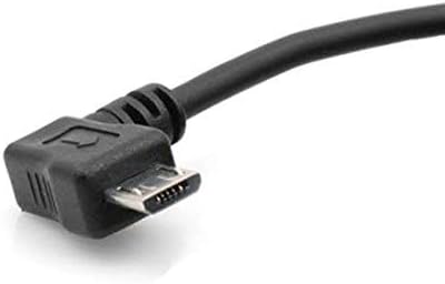 Dehnbares Spiralkabel Micro USB 2.0  kompatibel Kabel gewinkelt 90 grad Winkelstecker (rechts/male) Datenkabel und Ladekabel 50 - 135 cm | System-S