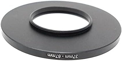 SYSTEM-S Objektiv Adapter 37 mm Gewinde zu 67 mm Step Up Ring in Schwarz für Filter - DREIKS
