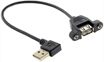 System-S 90° Grad Winkel rechtsgewinkelt USB A (male) auf USB A (female) Panel Mount Stecker Kabel Verlängerungskabel - DREIKS