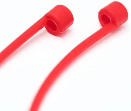 System-S 2x Silikon Halteband Holder für AirPods Kopfhörer in Rot - DREIKS