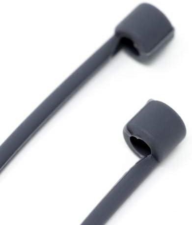 System-S 1x Silikon Halteband Holder für AirPods Kopfhörer in Grau - DREIKS