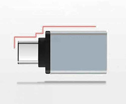 SYSTEM-S USB OTG On The Go Adapter USB Typ C 3.1 (male) zu USB A 3.0 (female) Konverter Adapter in Grau - DREIKS