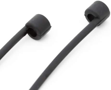 System-S 5x Silikon Halteband Holder für AirPods Kopfhörer in Schwarz - DREIKS
