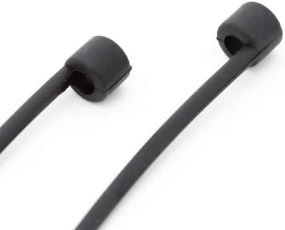 System-S 5x Silikon Halteband Holder für AirPods Kopfhörer in Schwarz - DREIKS