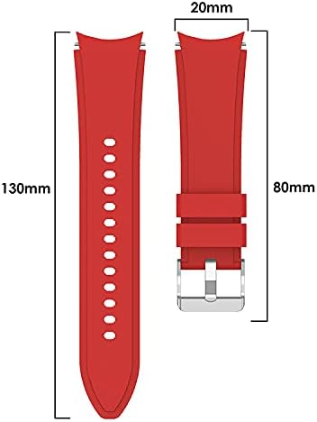 Armband flexibel aus Silikon 20mm für Samsung Galaxy Watch 4 Smartwatch Rot | System-S