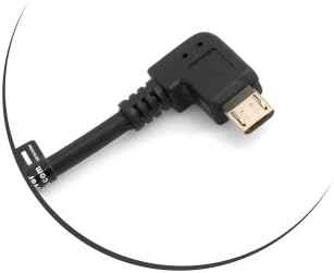 SYSTEM-S Micro USB Kabel 90° grad links gewinkelt Winkelstecker zu USB 2.0 Typ A 90° Grad rechts gewinkelt Datenkabel Ladekabel ca. 27 cm - DREIKS