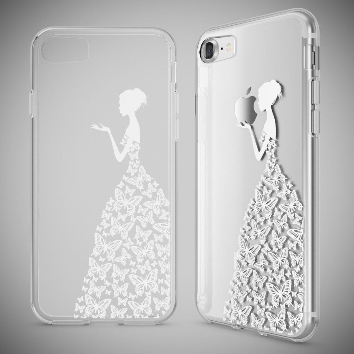 NALIA Handyhülle kompatibel mit iPhone 7, Slim Silikon Motiv Handy-Case Crystal Schutz-Hülle Dünn Durchsichtig, Etui Handy-Tasche Schale Back-Cover Transparent Bumper