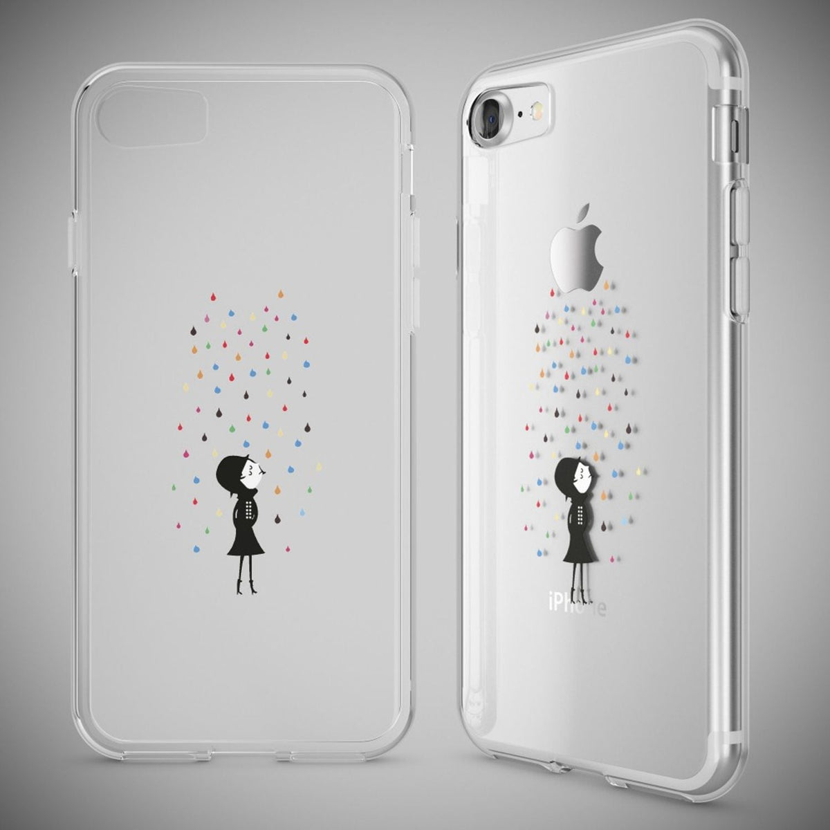 NALIA Handyhülle kompatibel mit iPhone 7, Slim Silikon Motiv Handy-Case Crystal Schutz-Hülle Dünn Durchsichtig, Etui Handy-Tasche Schale Back-Cover Transparent Bumper