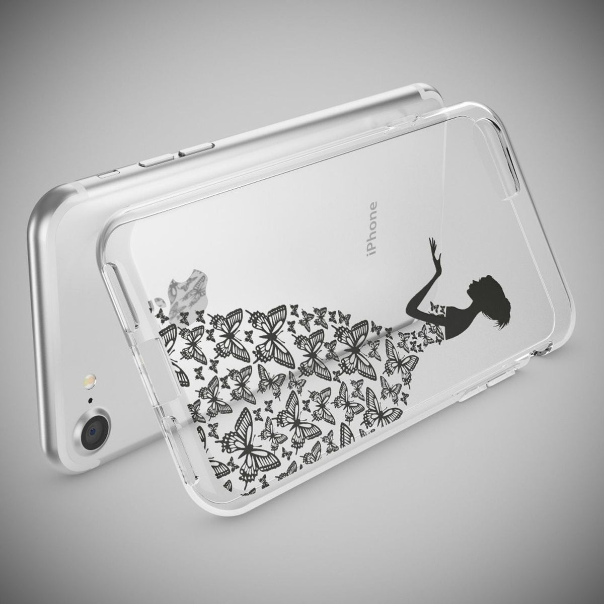 NALIA Handyhülle kompatibel mit iPhone 7, Slim Silikon Motiv Handy-Case Crystal Schutz-Hülle Dünn Durchsichtig, Etui Handy-Tasche Schale Back-Cover Transparent Bumper